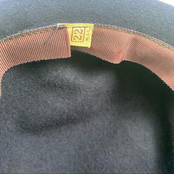 Vintage Glencove Navy Blue & Purple 100% Wool Bumper Beret Hat - Picture 8 of 8